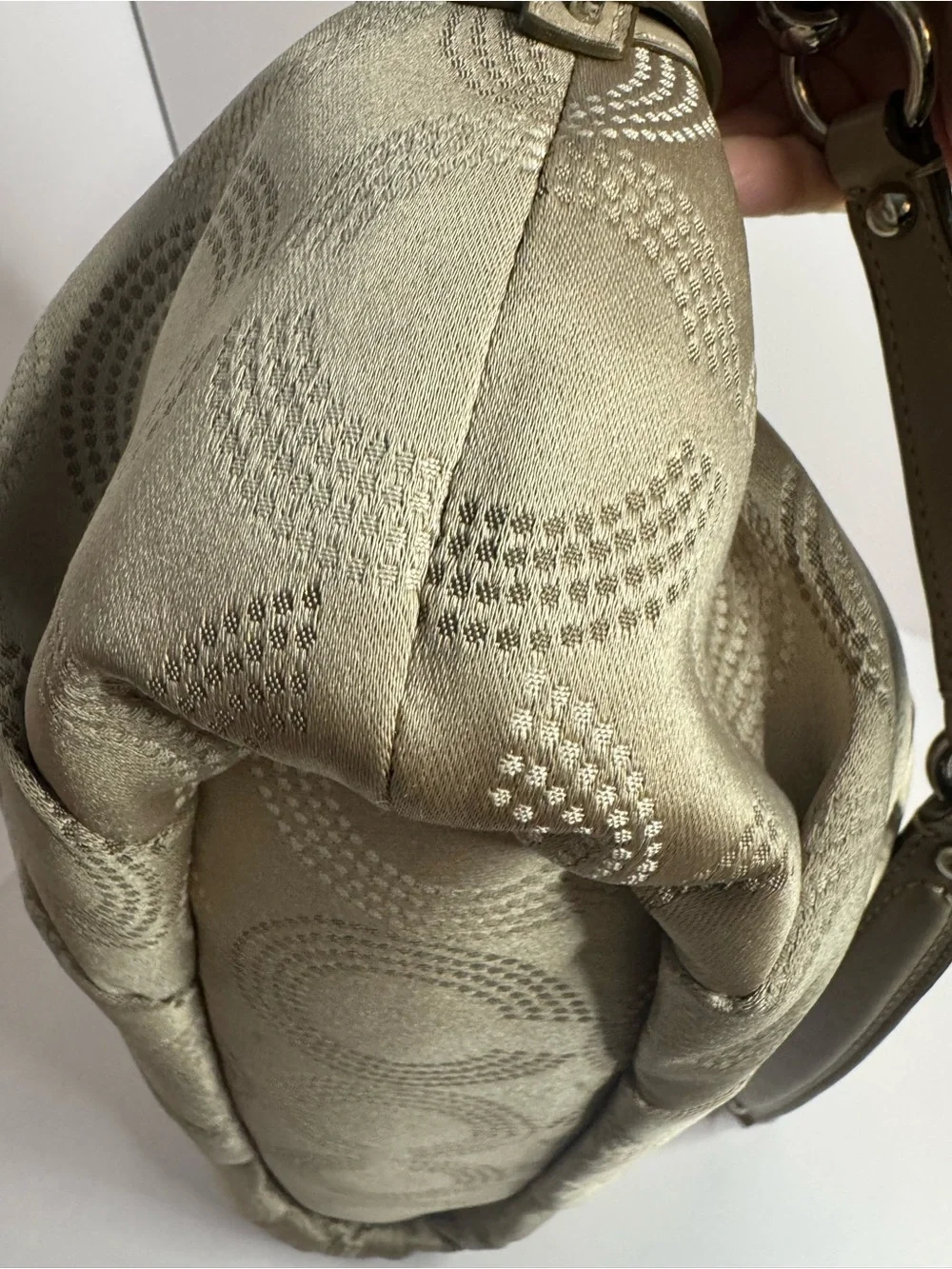 #298 Coach Madison Dotted Op Art Sophia Satchel Two-Way Bag - Picture 8 of 13